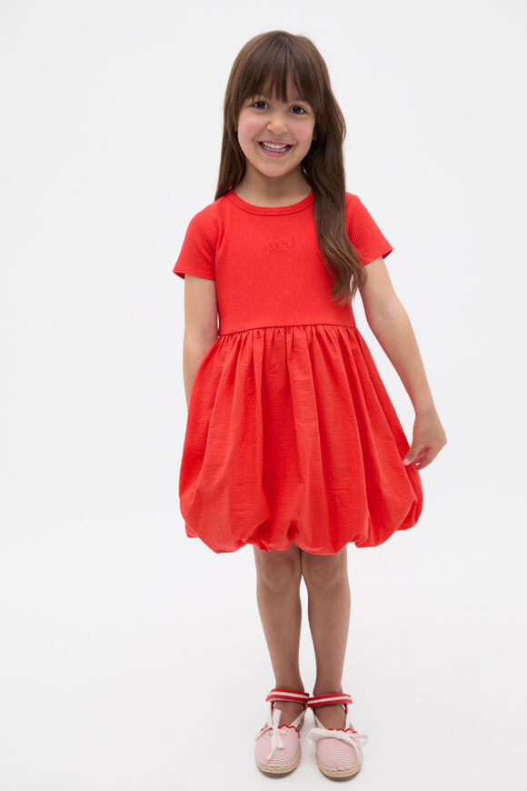 Spliced Logo Dress  Strawberry Red  hi-res