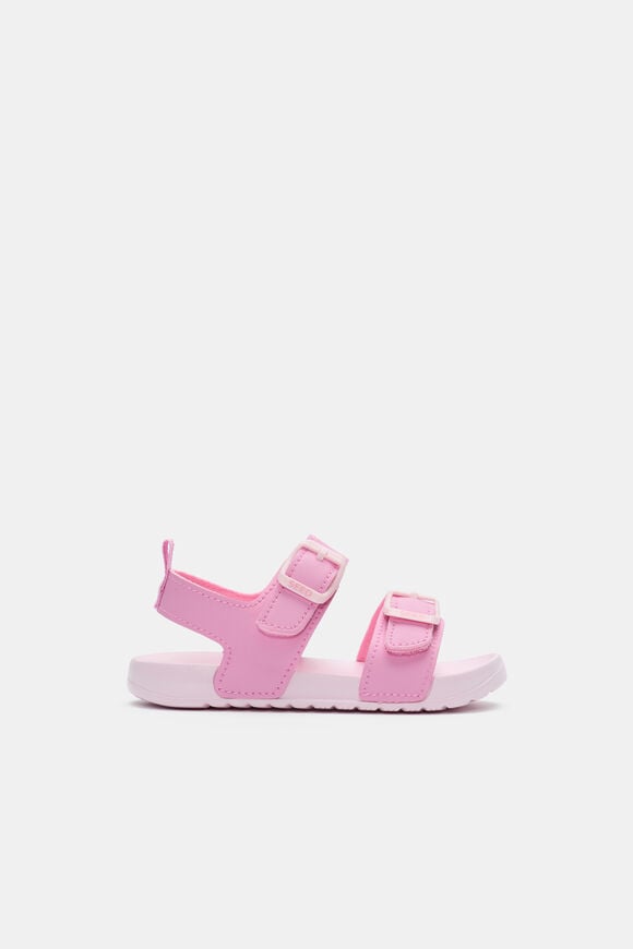 Colourblock Double Buckle Sandal  Candy Pink  hi-res