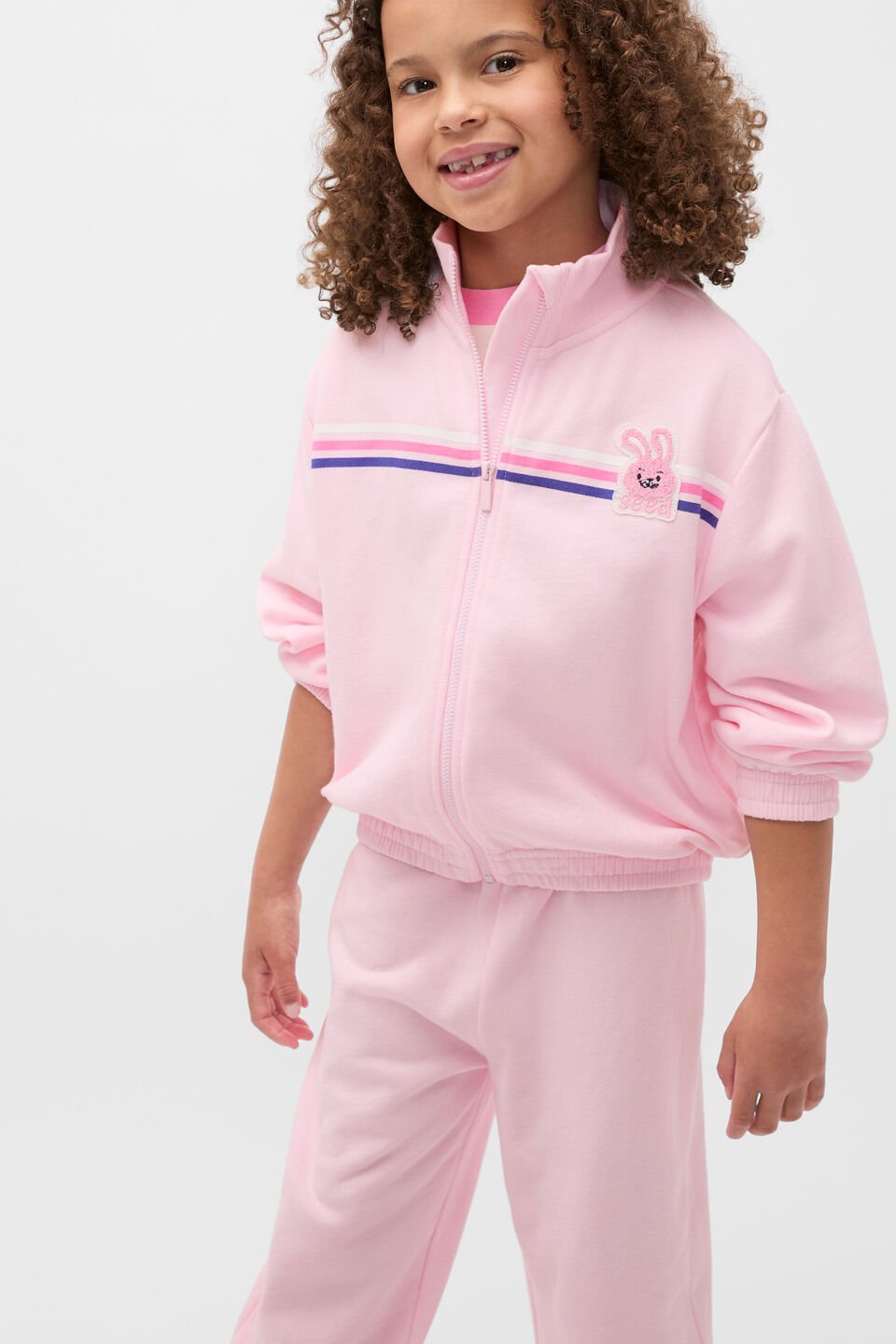 Bunny Zip Through Sweat  Pink Lemonade
