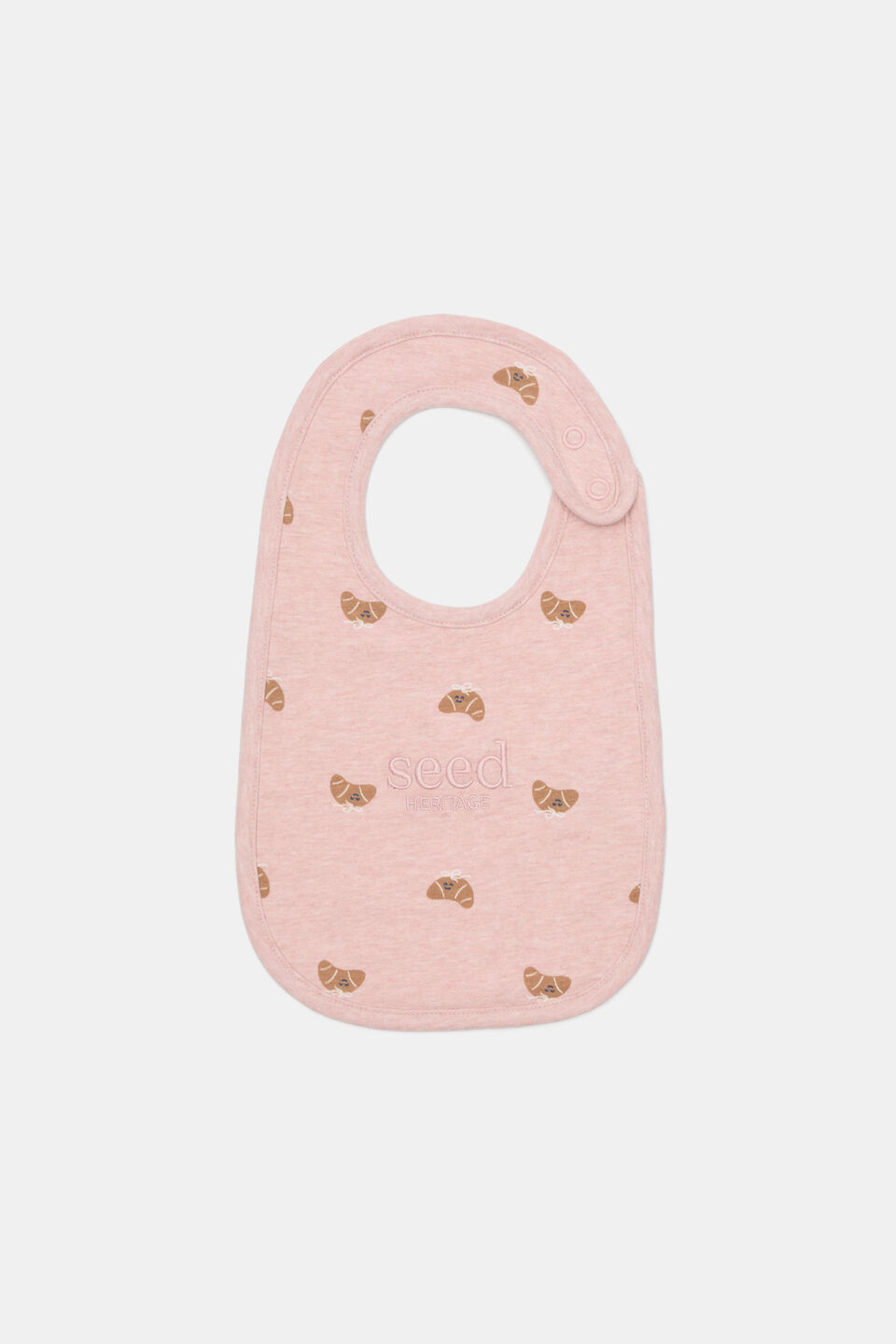 Logo Croissant Bow Bib  Blush Pink Marle