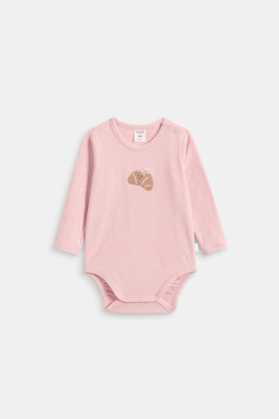 Croissant Bow Bodysuit  Blush Pink Marle