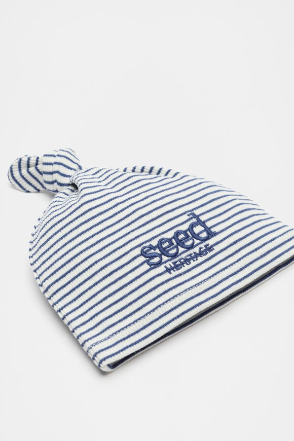 Core Logo Knot Hat  Navy Stripe  hi-res