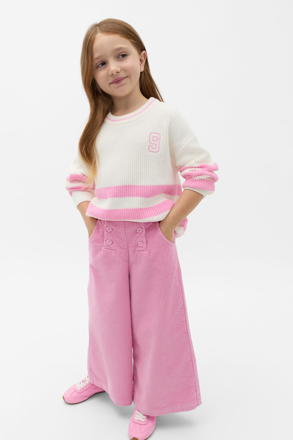 Sporty Knit Sweater  Classic Cream