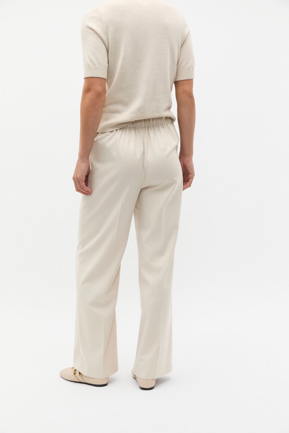 Elasticated Wide Leg Pant  Oat