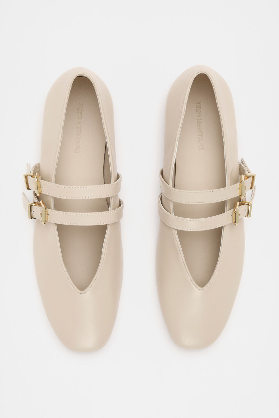 Astrid Double Strap Ballet Flat  Oat