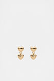 Double Heart Drop Earring  Gold  hi-res