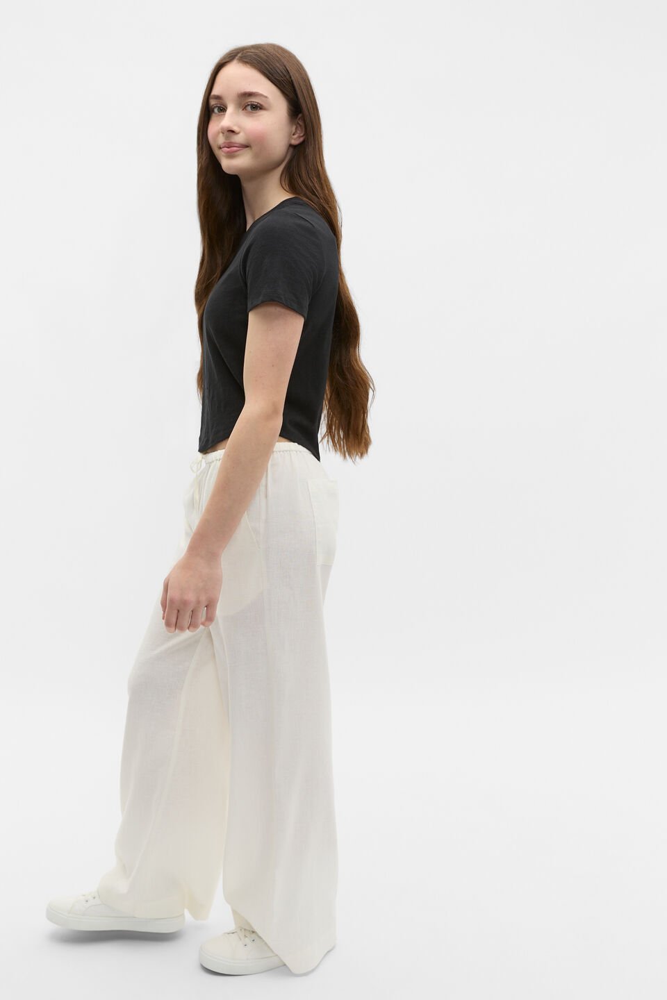 Crew Neck Logo Tee  Black