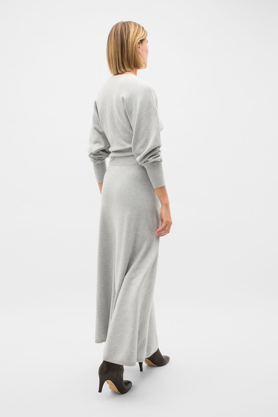 Knitted Maxi Skirt  Slate Marle