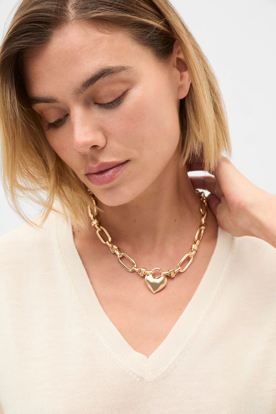 Amour Heart Necklace  Gold