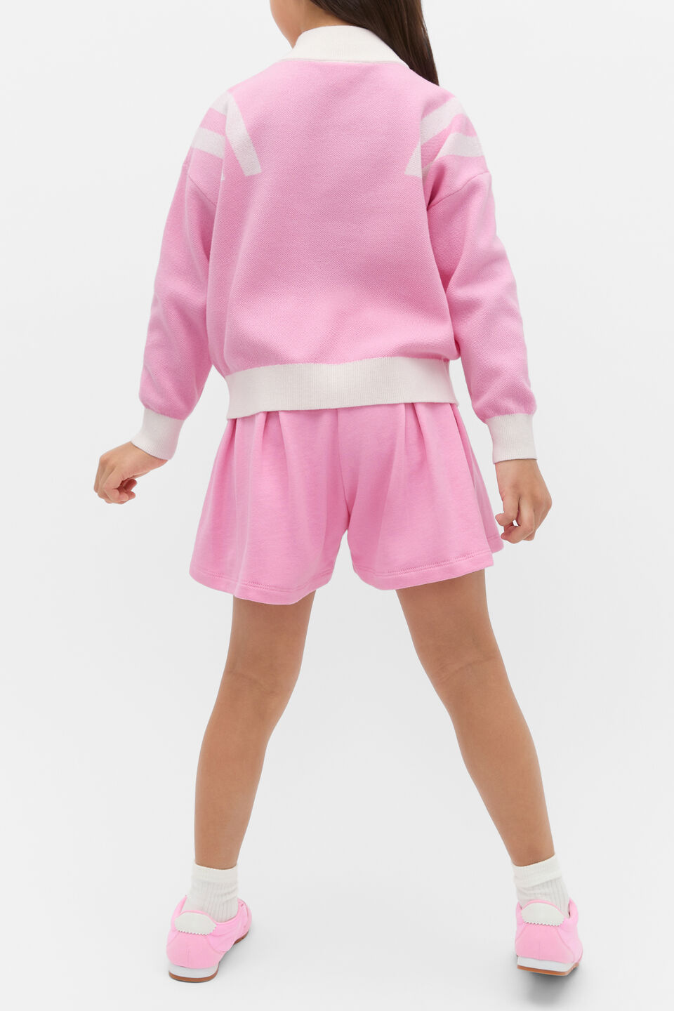 Quarter Zip Logo Sweat  Candy Pink