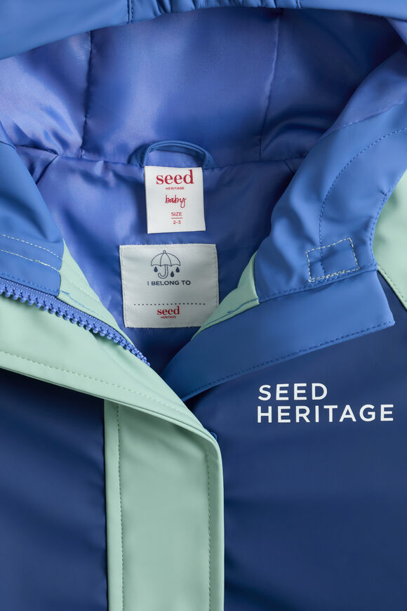 Mini Colourblock Raincoat  Blue Multi  hi-res