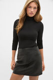 Leather Mini Seam Skirt  Black  hi-res