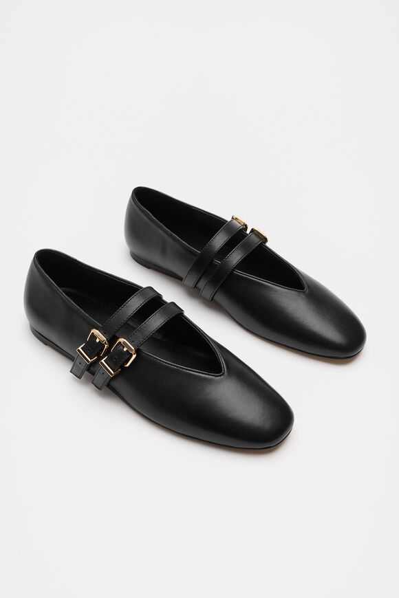 Astrid Double Strap Ballet Flat  Black  hi-res