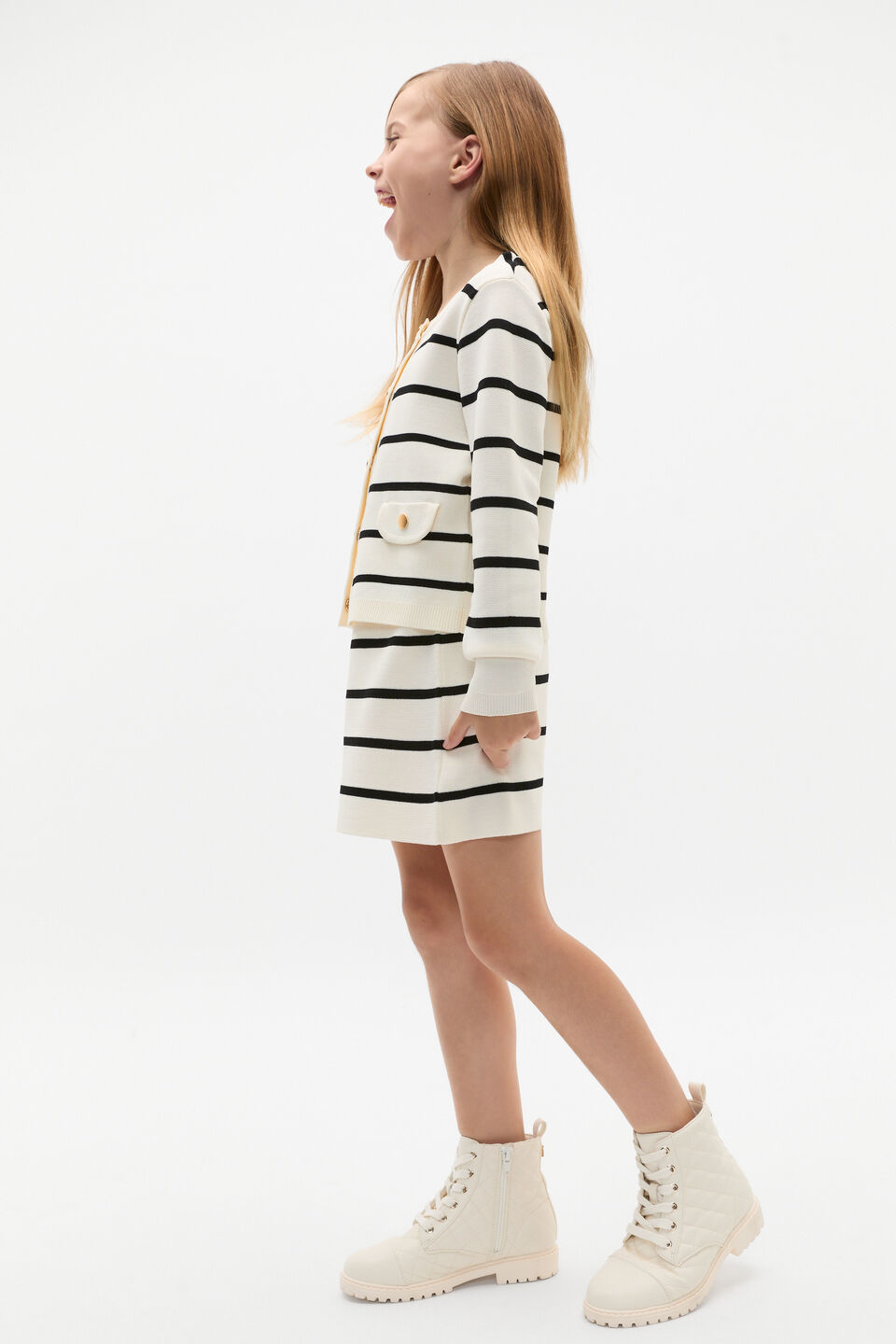 Quilted Hiking Boot  Classic Cream