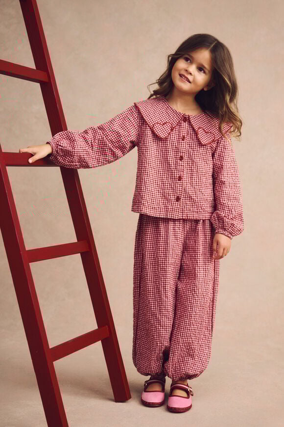 Gingham Balloon Pant  Dark Cherry  hi-res