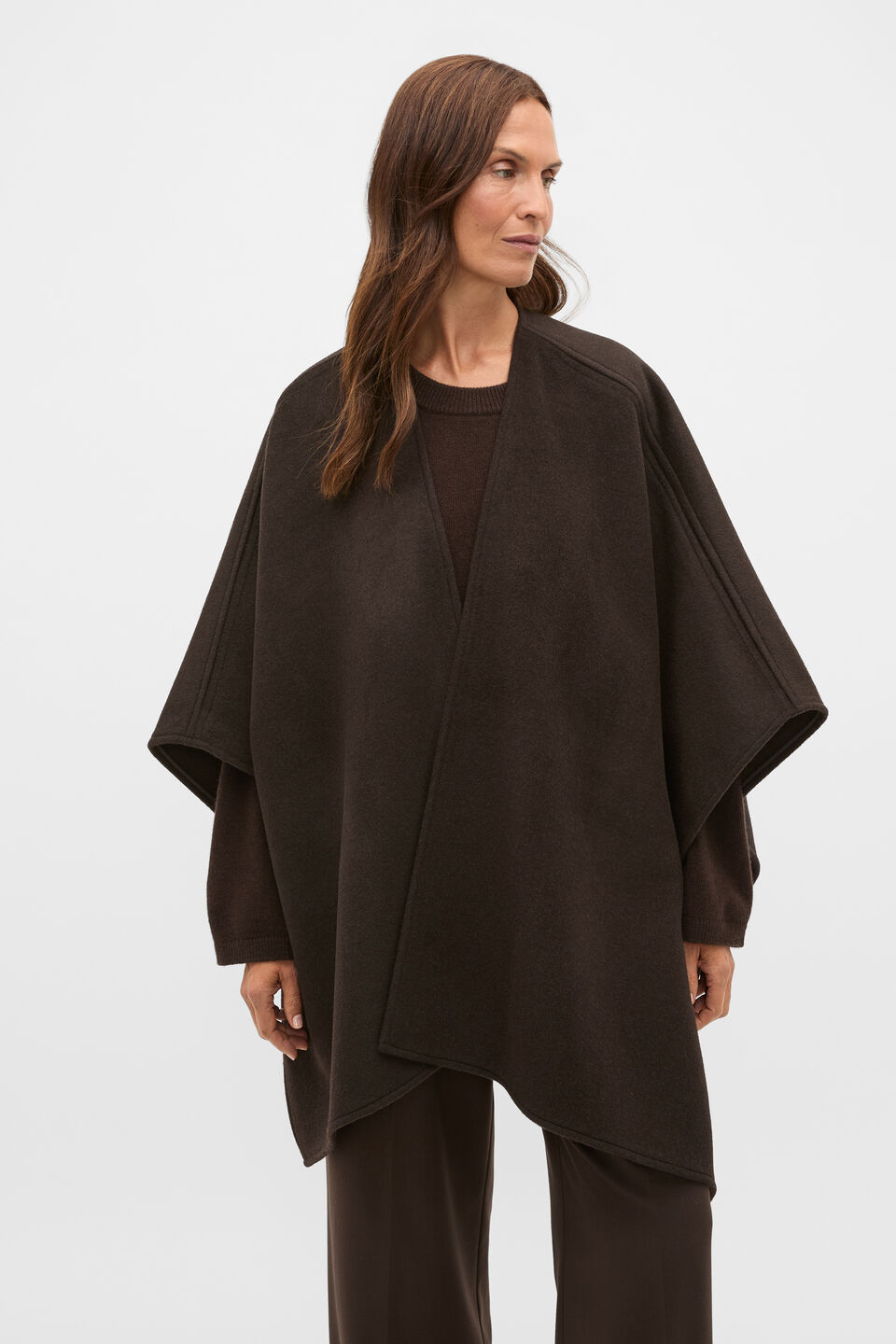 Wool Cape  Coffee Bean