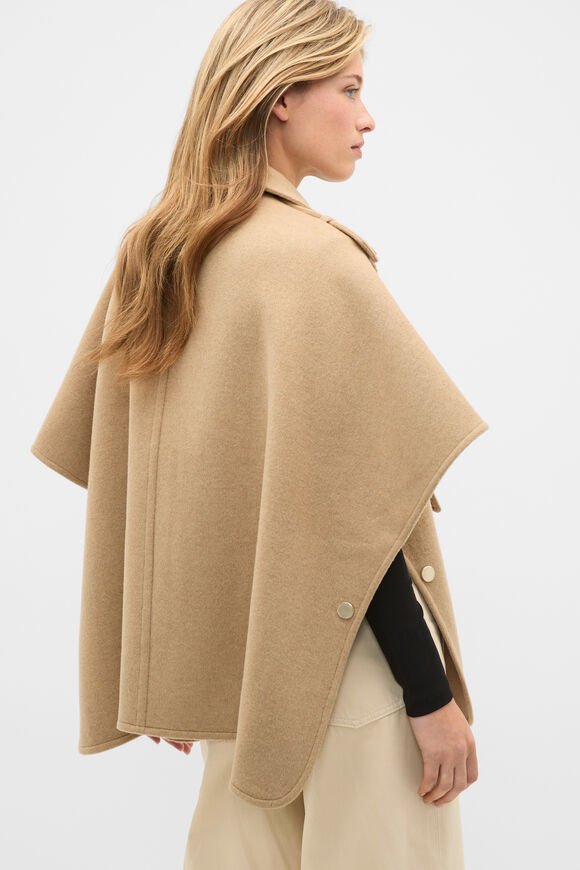 Wool Trench Cape  Sandstone  hi-res