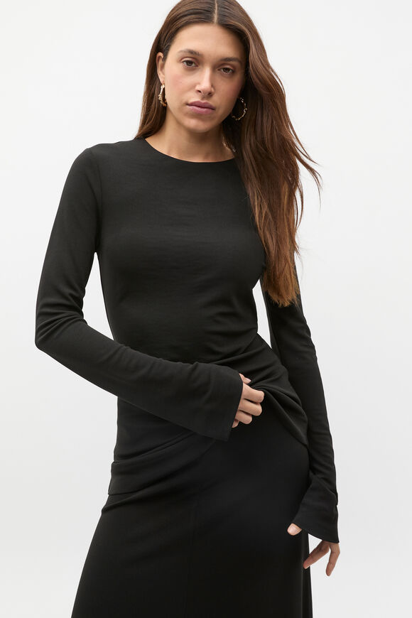 Micro Jersey Layering Top  Black  hi-res