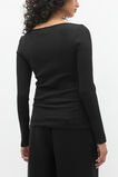 Sweetheart Neck Rib Top  Black  hi-res