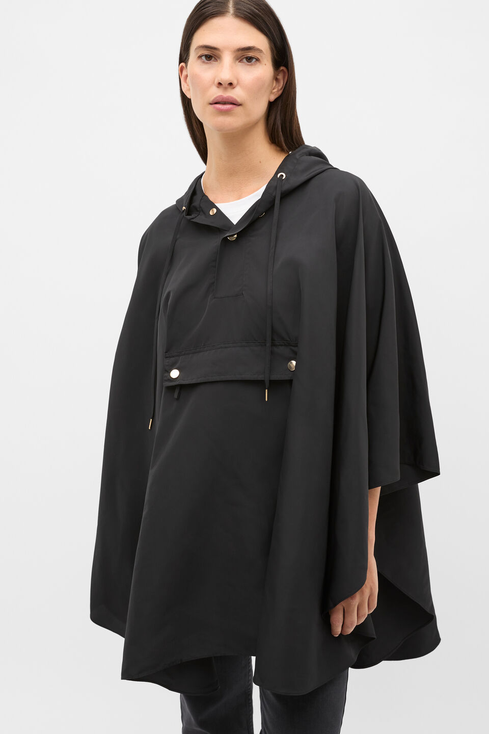 Packable Rain Poncho  Black