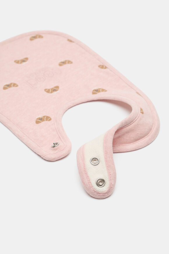 Logo Croissant Bow Bib  Blush Pink Marle  hi-res