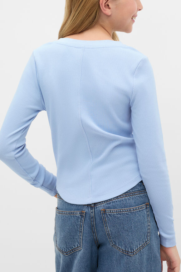 Placket Rib Tee  Cloud Blue  hi-res