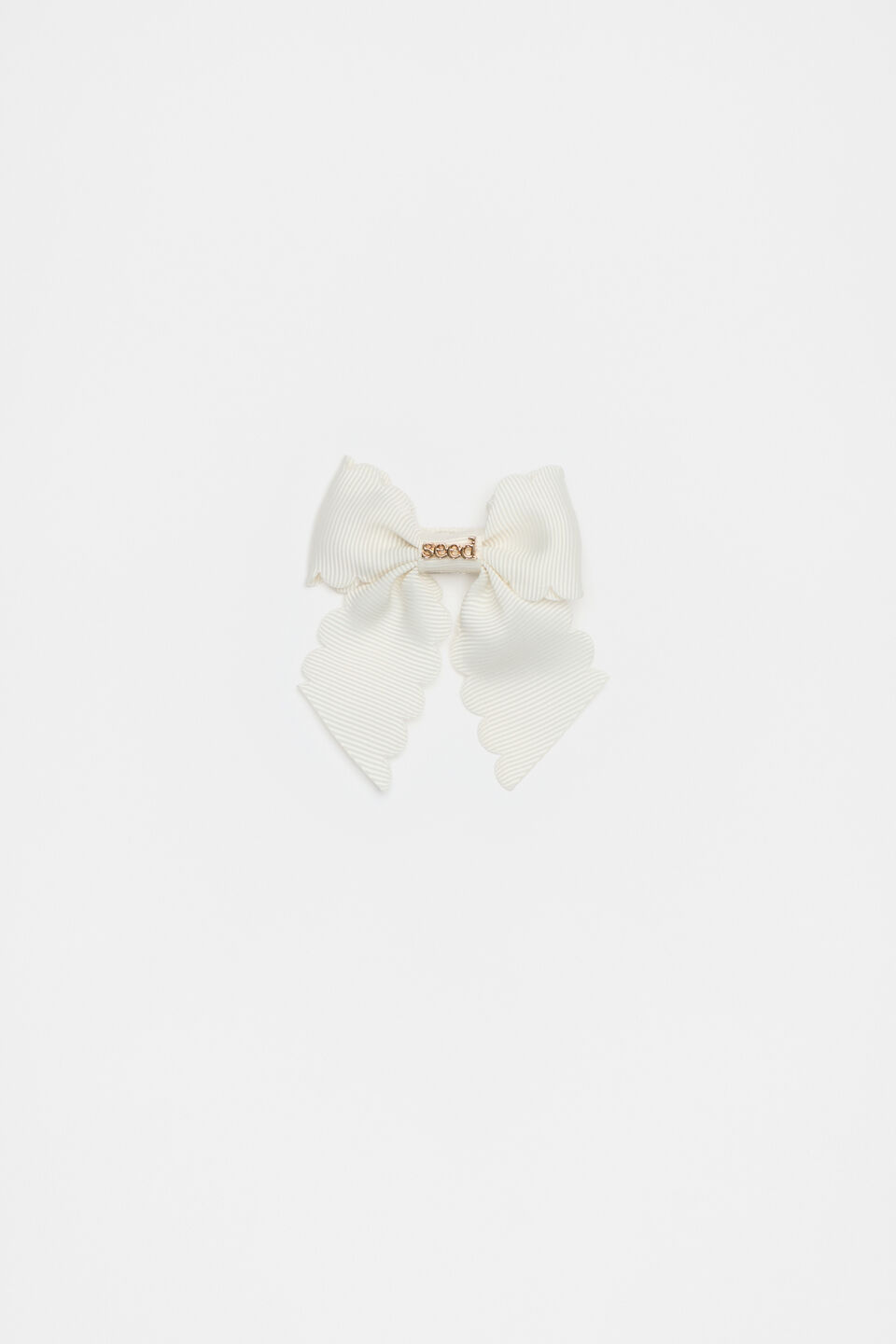 Heritage Scallop Bow Duck Clip  Classic Cream
