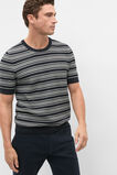 Jacquard Stripe Knit Tee  Midnight Blue  hi-res