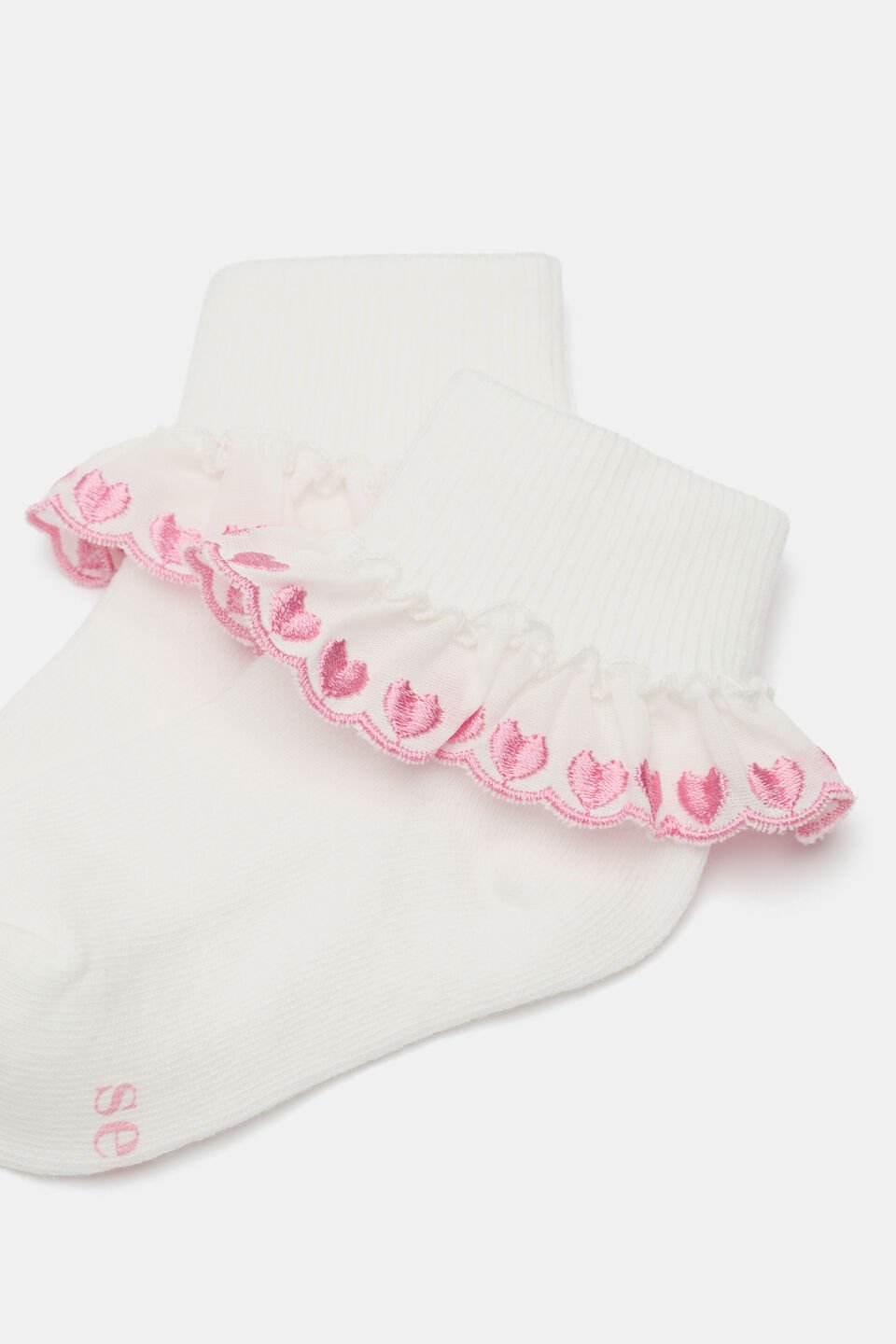 Heart Frill Sock  Vanilla