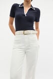 Jessie Topstitch Waist Belt  Cream  hi-res