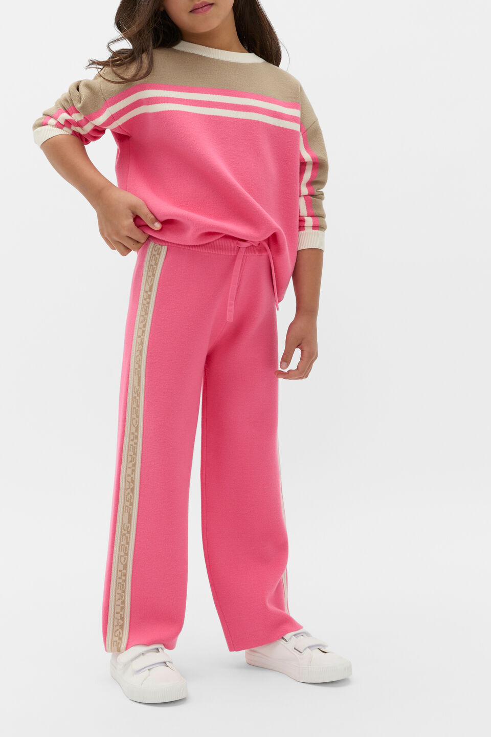 MD Side Stripe Knit Pant  Bubblegum Pink
