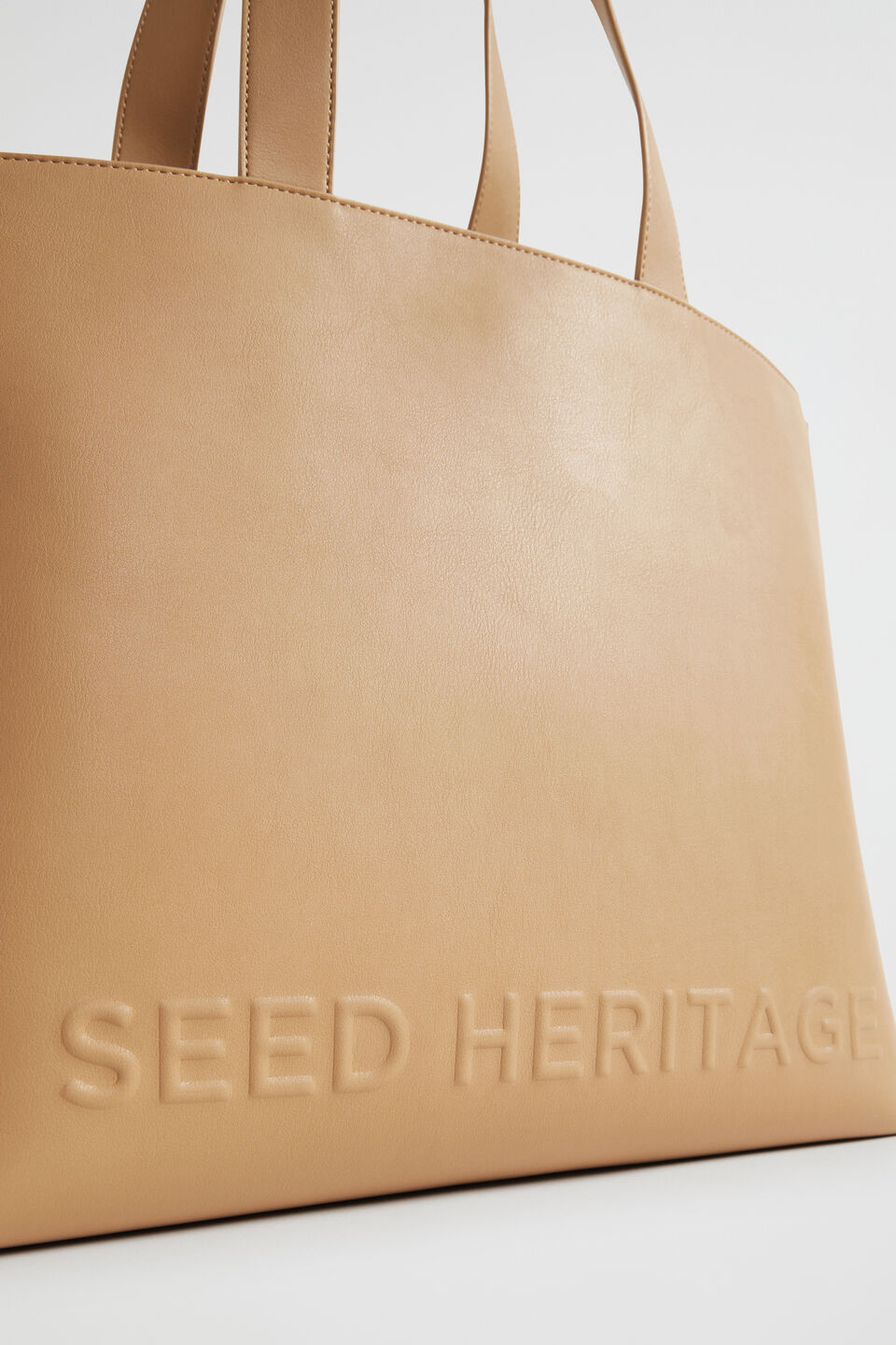 Logo Detail Tote  Caramel