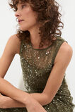 Sequin Lace top  Olive Leaf  hi-res