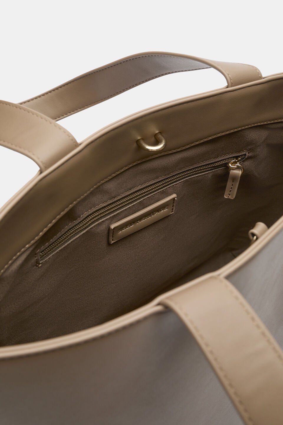 Logo Detail Tote  Dark Cashew