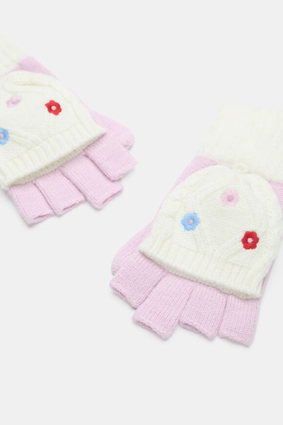 Embroidered Flower Mittens  Multi  hi-res