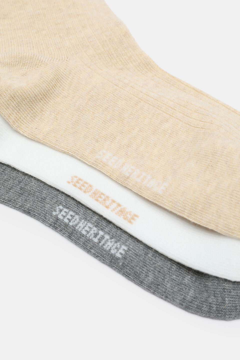 3 Pack Quarter Crew Socks  Sandstone Multi