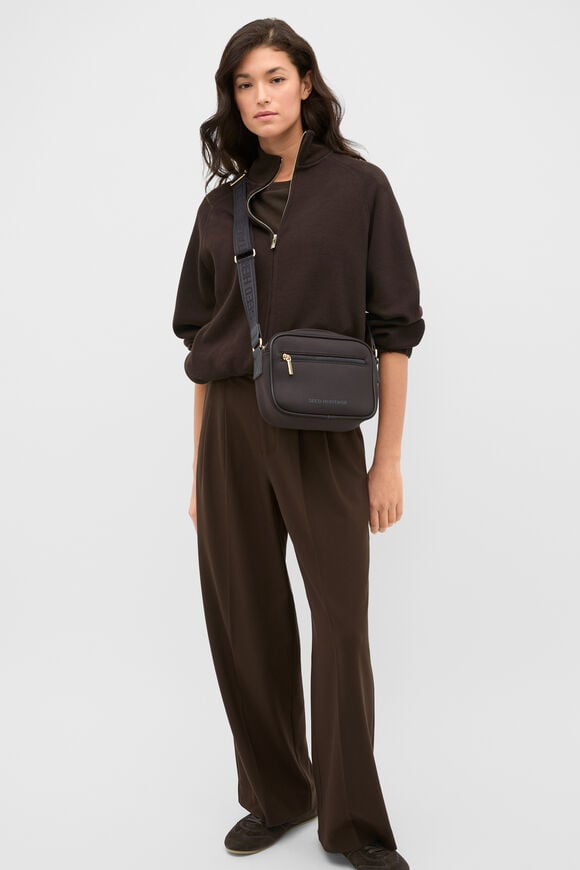 Heavy Rib Zip Thru Sweat  Coffee Bean  hi-res