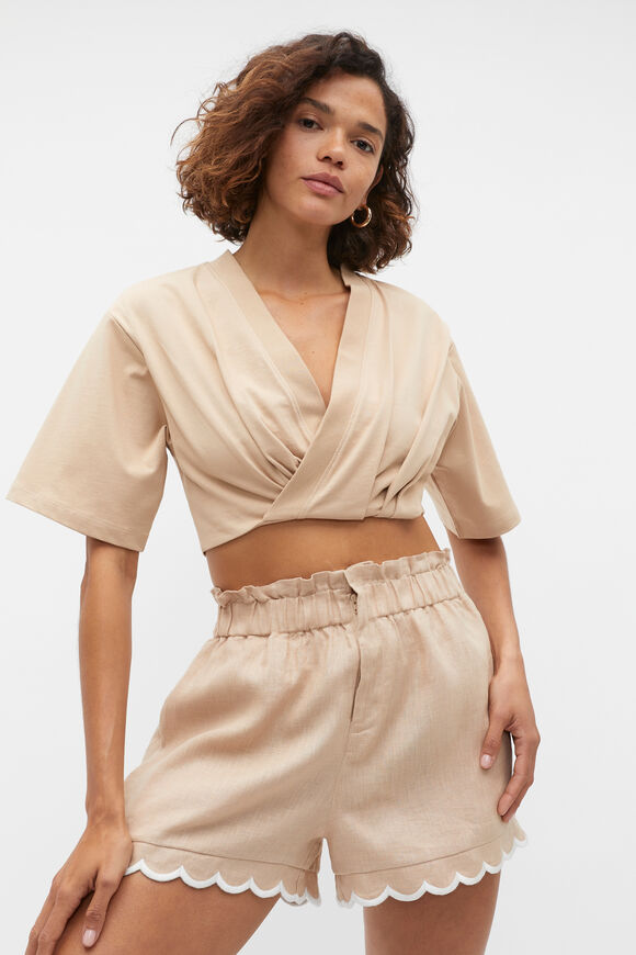 Twist Front Crop Tee  Nougat  hi-res