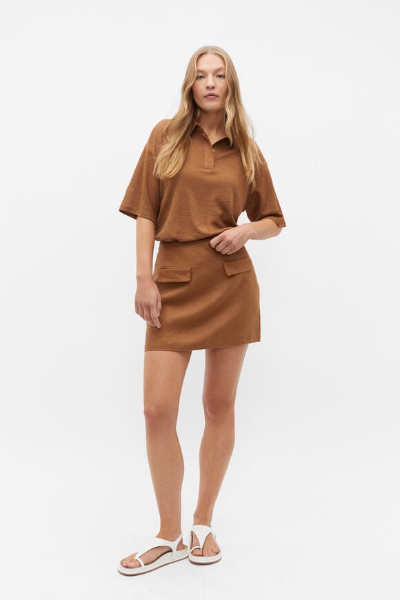 Core Linen Mini Skirt  Cinnamon Spice  hi-res