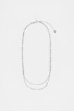 Waterproof Double Chain Necklace  Silver  hi-res