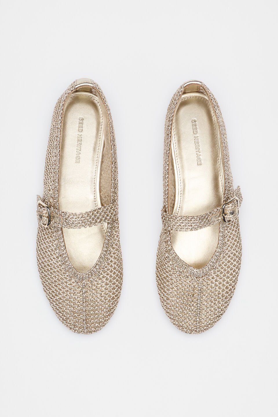 Mara Crochet Ballet Flat  Pale Gold