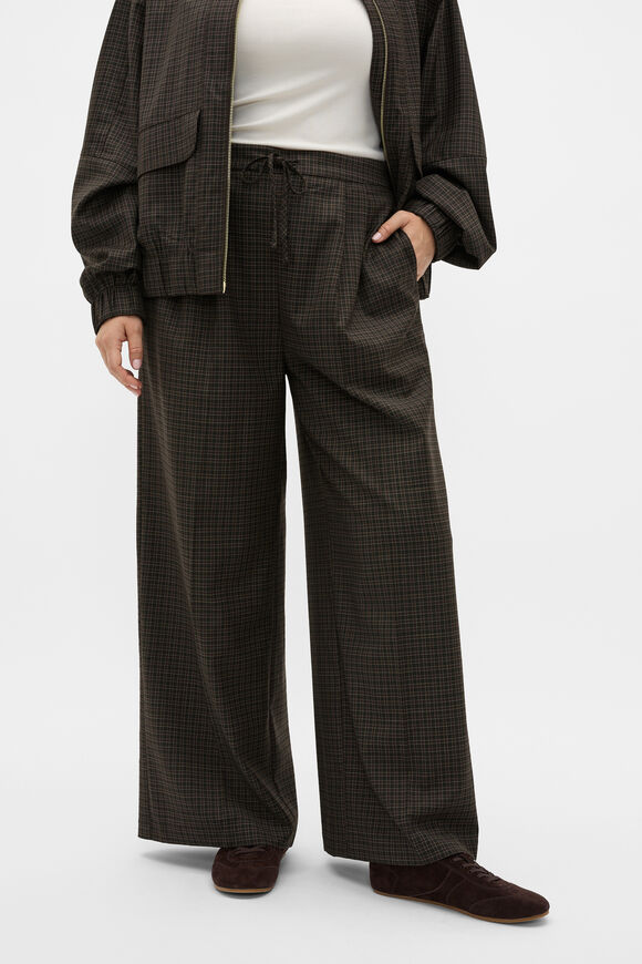 Check Elasticated Pant  Coffee Bean Check  hi-res