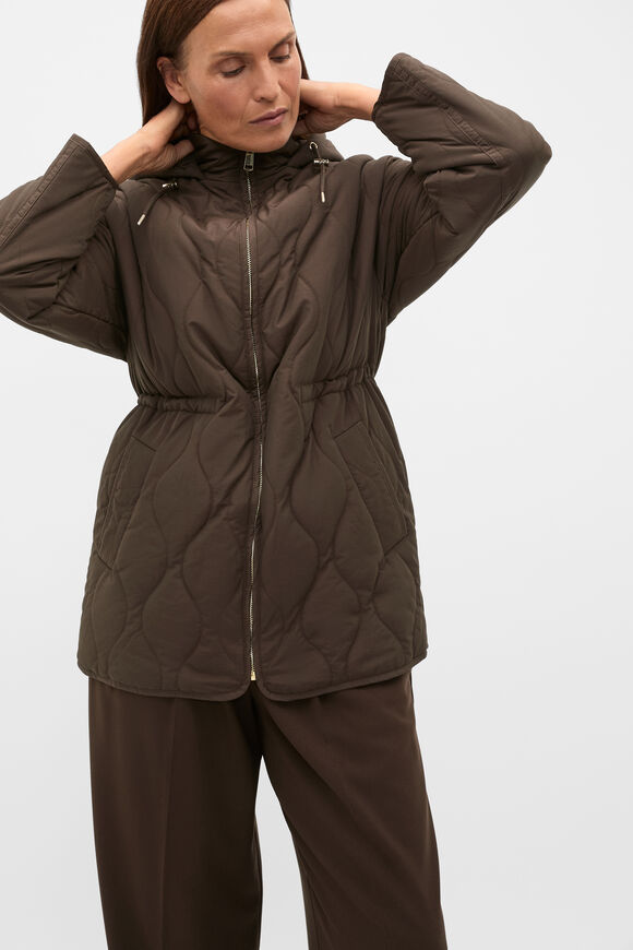 Quilted Drawcord Jacket  Coffee Bean  hi-res