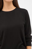 Micro Waffle Crew Neck Top  Black  hi-res