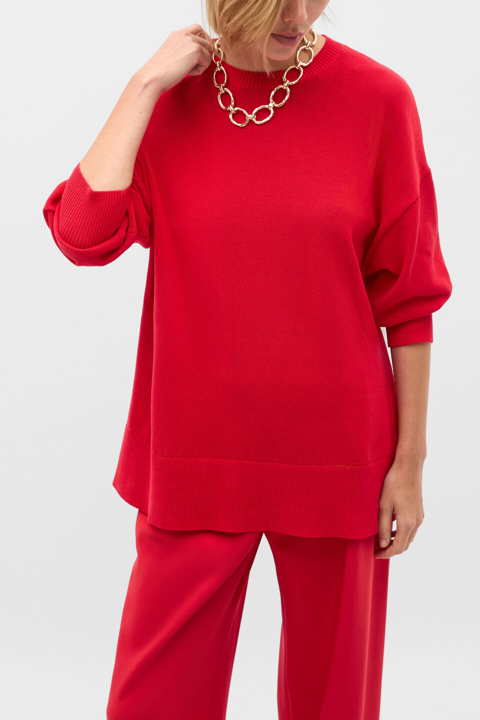 Cotton Oversized Knit  Poppy