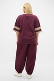 MD Cotton Contrast Boyfriend Tee  Plum Red  hi-res