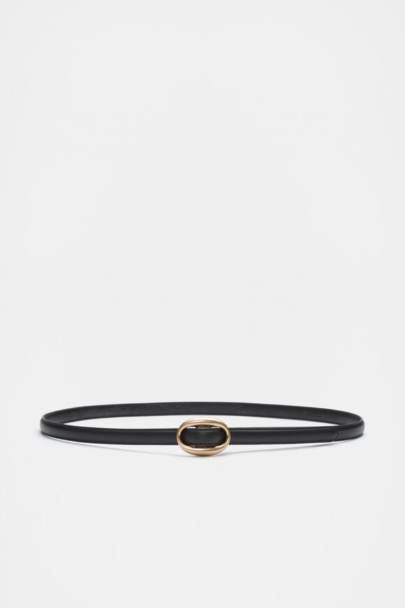 Carmen Oval Buckle Belt  Black Gold  hi-res