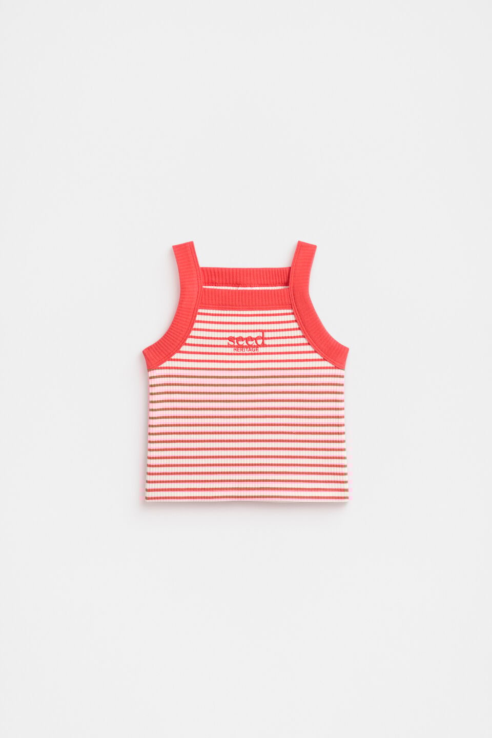 Core Logo Rib Tank  Strawberry Red