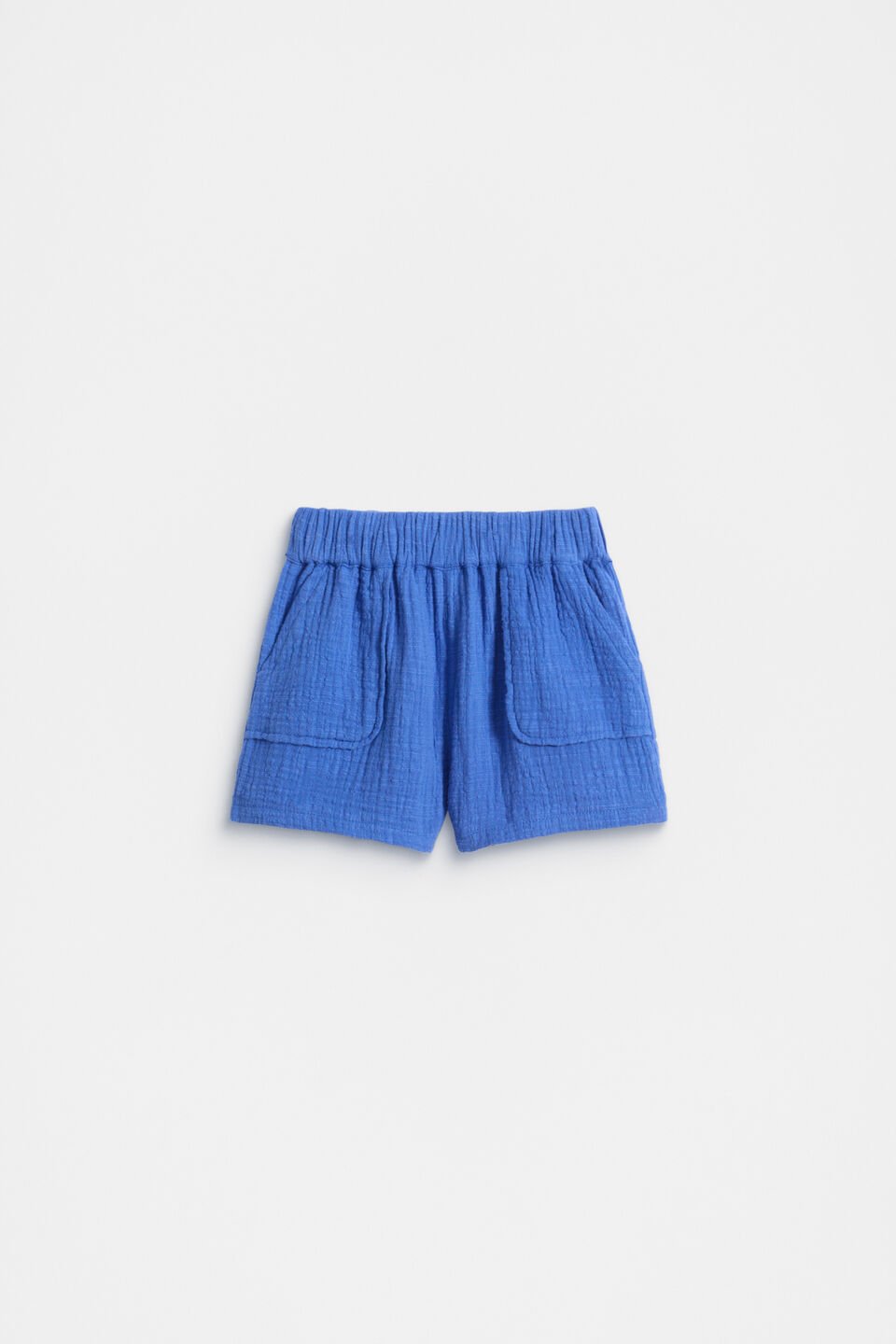 Pull On Texture Short  Azure Blue