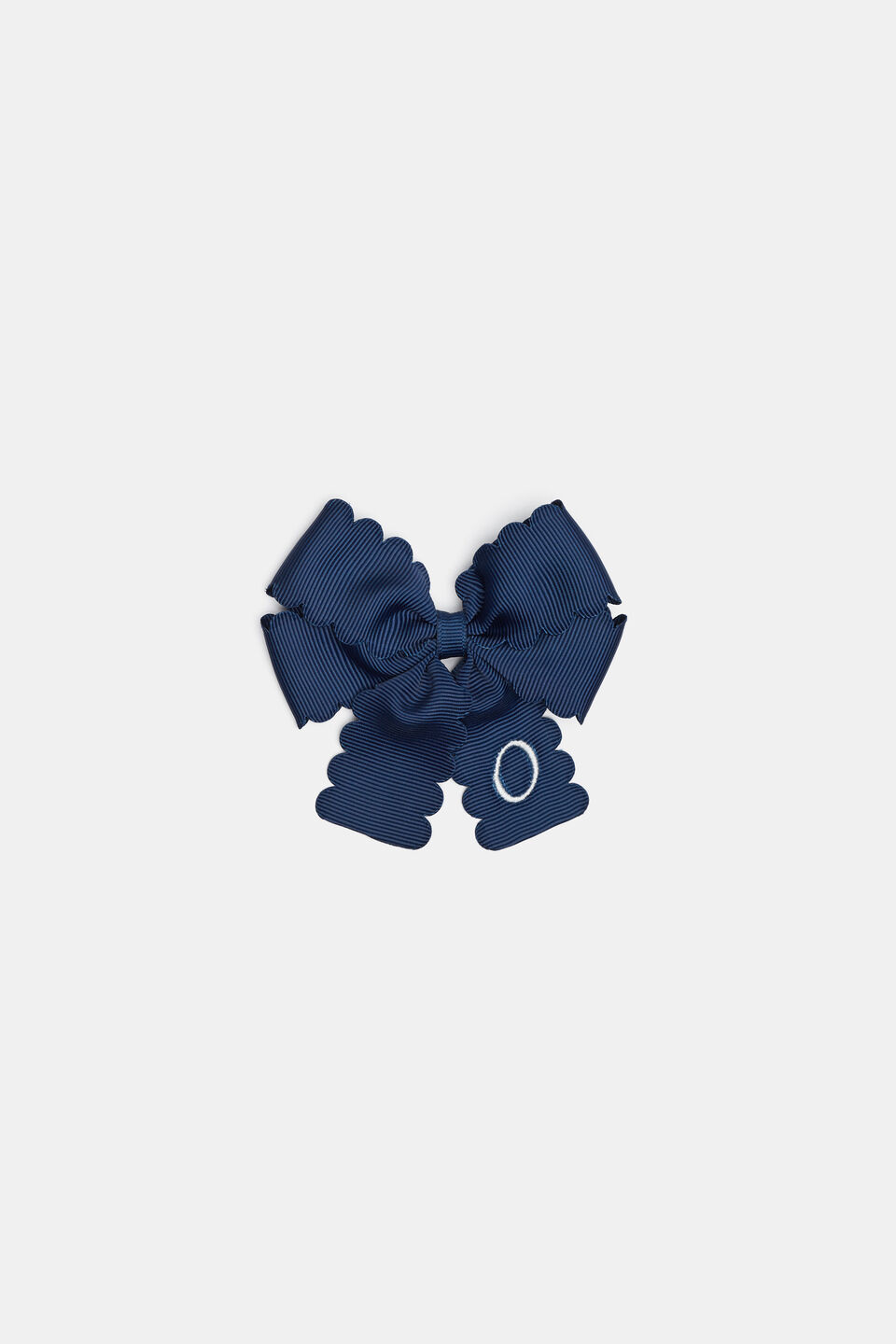 Grosgrain Initial Bow Duck Clip  O
